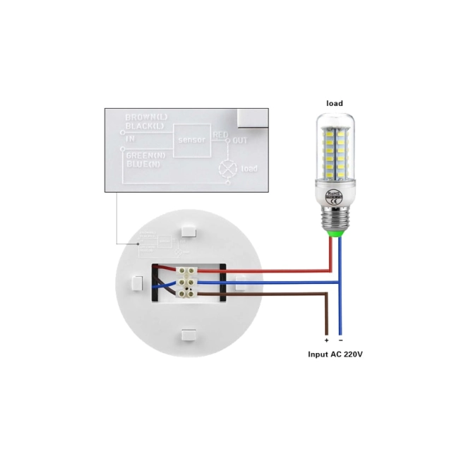 датчик руху вбудований в стелю 360