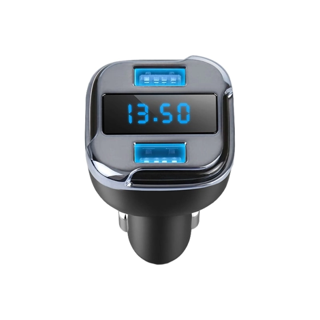 автомобільний адаптер живлення usb з підсвічуванням та вольтметром