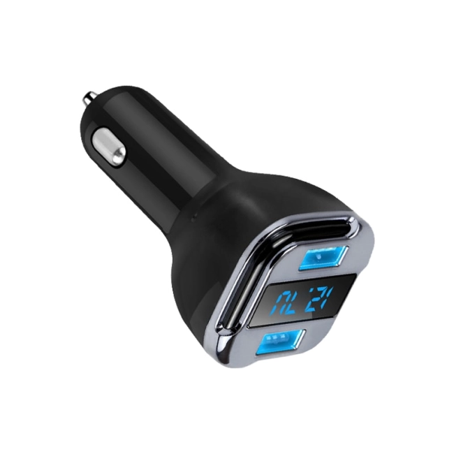 зарядка для телефону автомобільна з підсвічуванням та вольтметром