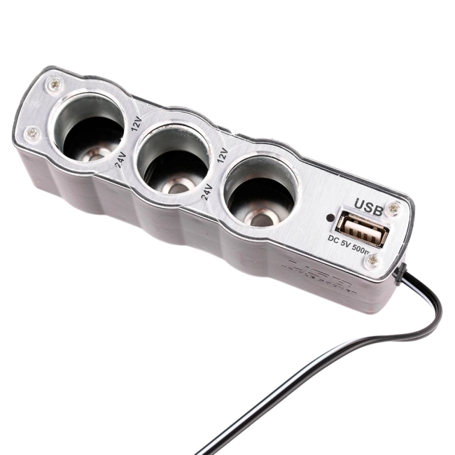 автомобільний трійник з usb