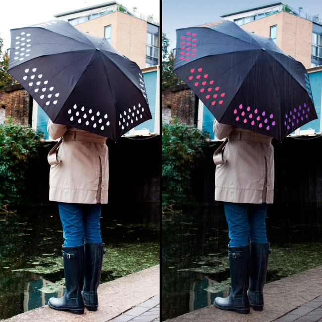 зонтик меняющий цвет под дождем