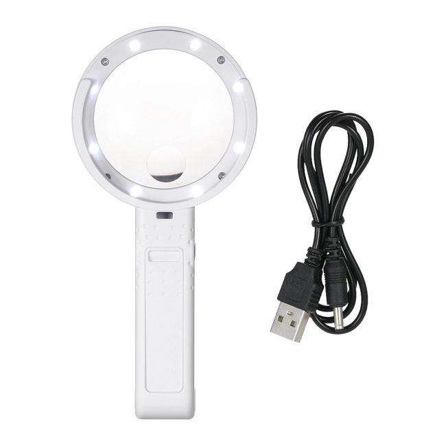 лупа настільна складна з підсвіткою