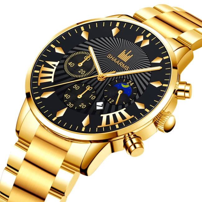 мужские часы с металлическим браслетом