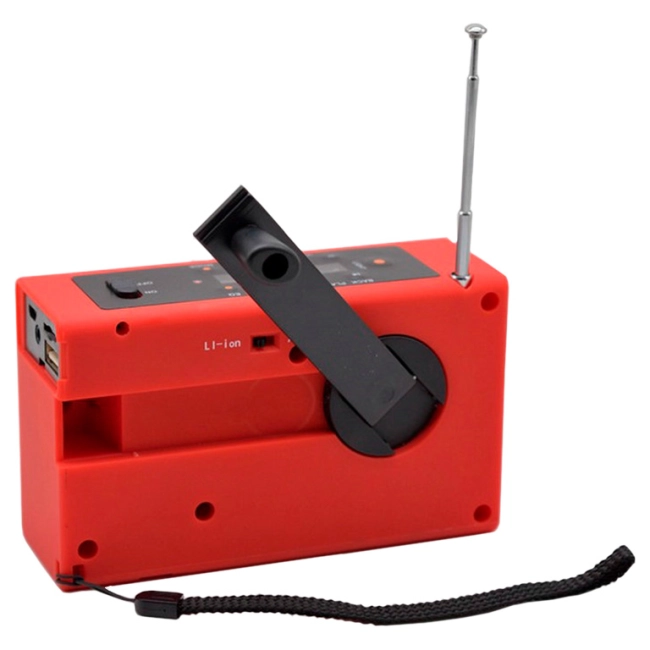 радіоприймач з динамо та сонячною батареєю