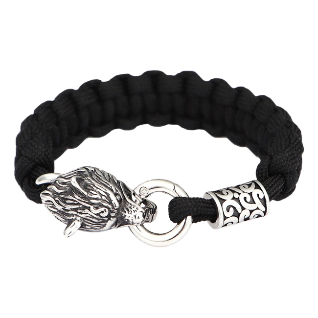 браслет із паракорду з вовком