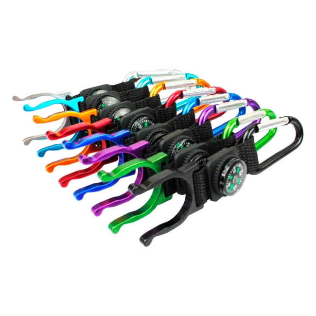 карабин с компасом и держателем для бутылки