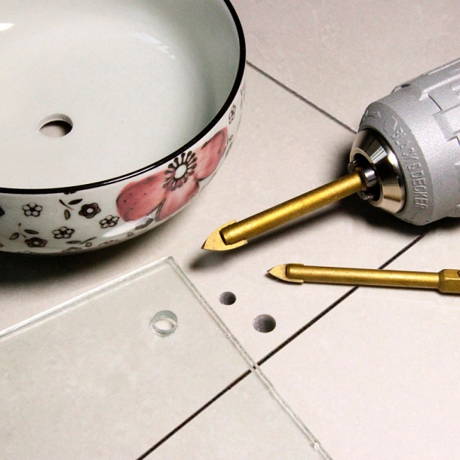 набор сверл по стеклу и плитке с шестигранным хвостовиком