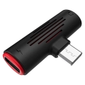 переходник 2 в 1 type c с type c и 3.5 jack aux
