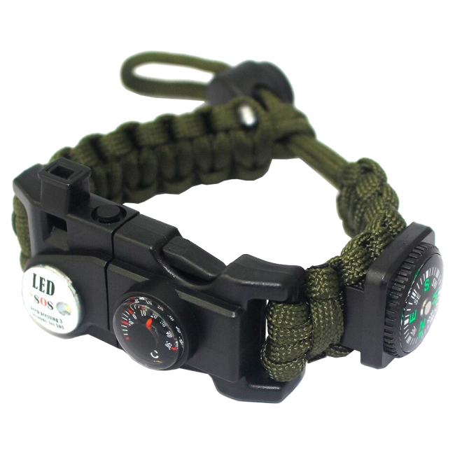 плетеный браслет из паракорда с компасом