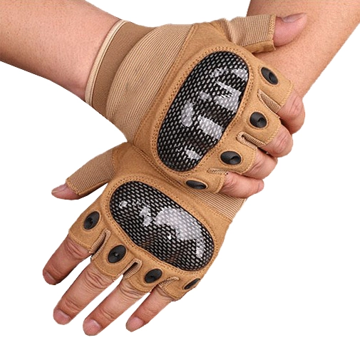 тактические перчатки без пальцев с накладками