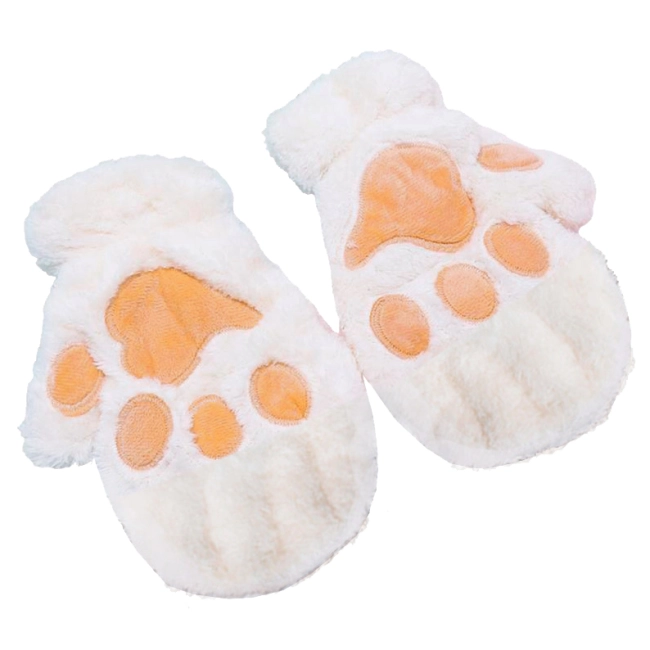 варежки в виде кошачьих лапок