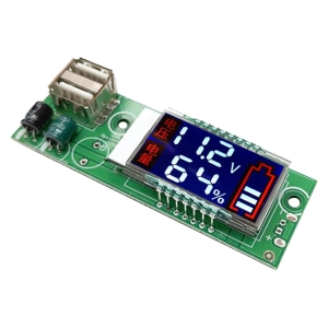 плата на usb з вольтметром та відображенням рівня заряду акумулятора