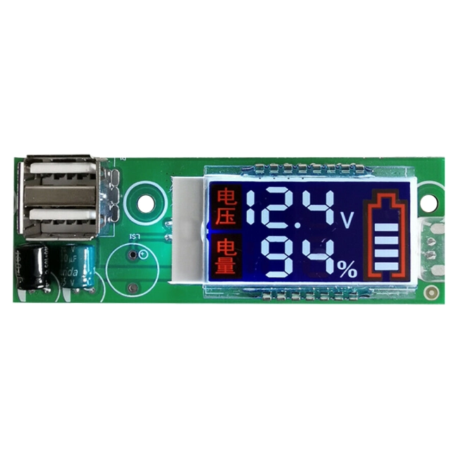 плата з вольтметром та відсотком ємності акумулятора