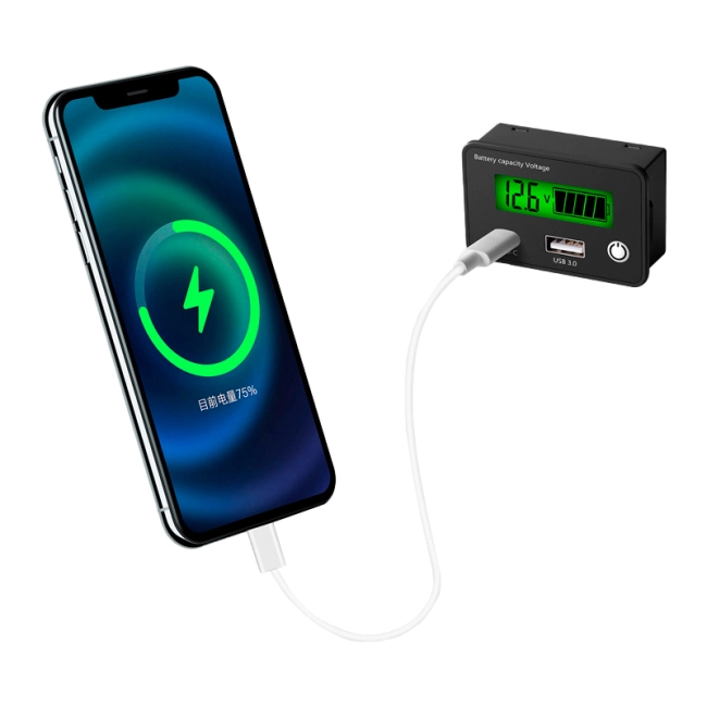 індикатор батареї 12v з вольтметром