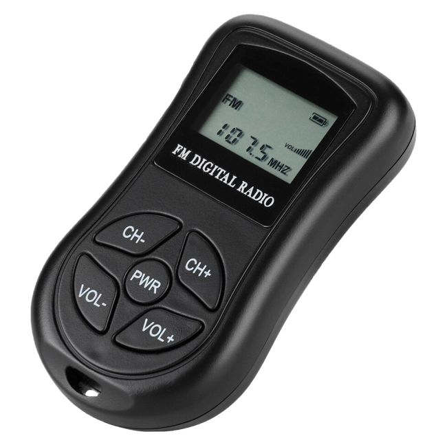 радіоприймач на батарейках із навушниками