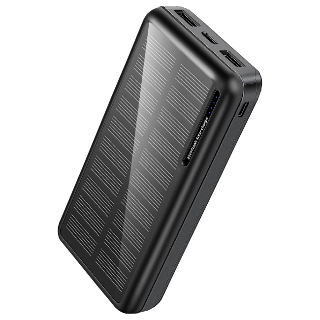 зовнішній акумулятор із сонячною батареєю 30000 mah