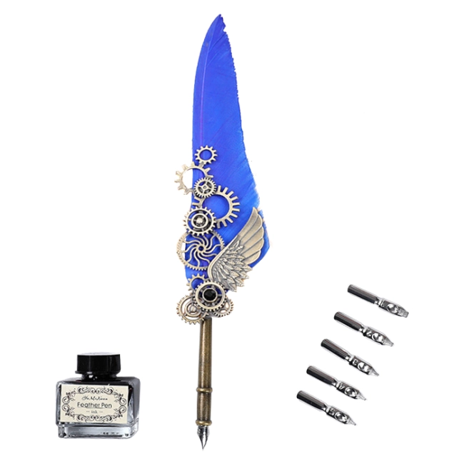набір для письма з пір'яною ручкою