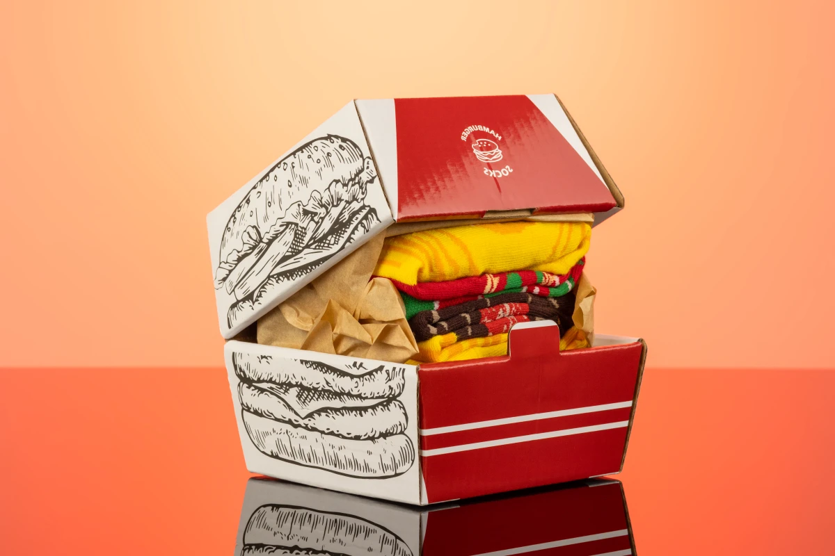 Подарункові шкарпетки у вигляді бургера (3 пари)